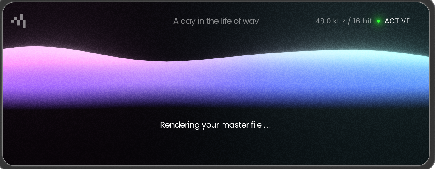 Slik ser det ut når Masterchannel sin AI jobber med masteringen din.